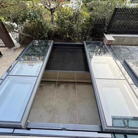 Villa isolée aluminium double couche verre trempé à faible émissivité large champ de vision électrique parallèle coulissant lucarne toit intelligent