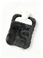 Housse de bouteille d'eau chaude en polyester de haute qualité, à poils longs et pelucheux, manchon chaud et moelleux, couleurs unies tendance, personnalisable