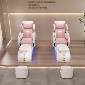 Fauteuil de pédicure moderne en cuir PU pour salon de beauté, avec bassin, USB et système audio intégré - Product Image 6