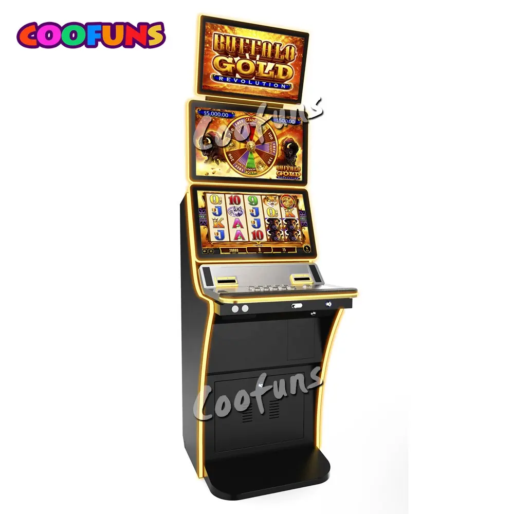 Buffalo Gold Game Dual Arcade Video Touch Screen Slot Machine with Bill Acceptors