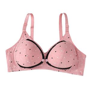 Nouveau Style soutien-gorge d'allaitement quotidien anneau en acier conception d'ouverture avant push-up grossesse lactation Anti-exposition Logo tasse sans fil - Product Image 5