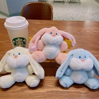 Porte-clés en peluche lapin mignon style doodle, jouets poupées de dessin animé, breloques de sac, breloques kawaii pour sacs d'école de couple, jouets animaux en peluche