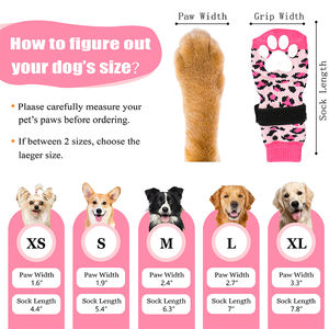 बड़े आकार के गुलाबी तेंदुए प्रिंट पालतू मोजे गैर-पर्ची डोगी लकड़ी के फर्श के लिए सुपर मोटी पकड़ को बहुत मोटी पकड़ बना रहे हैं - Product Image 6