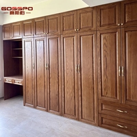 Armoire sur mesure en bois massif de style américain et français pour chambre à coucher, fabriquée à l'usine de Guangzhou, mobilier de maison et de villa pour toute la maison