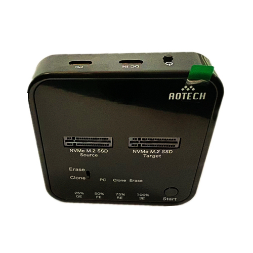 AOTECH 20Gbps NVMe M.2 Duplicator Dual-Bay Offline Clone USB-C Docking Station Plastic Case for M2 SSD Hard Drives Enclosure