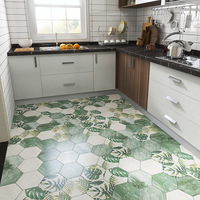 Carreaux de porcelaine hexagonaux verts rustiques de nouvelle conception 200*230, carreaux de porcelaine verts pour salle de bain