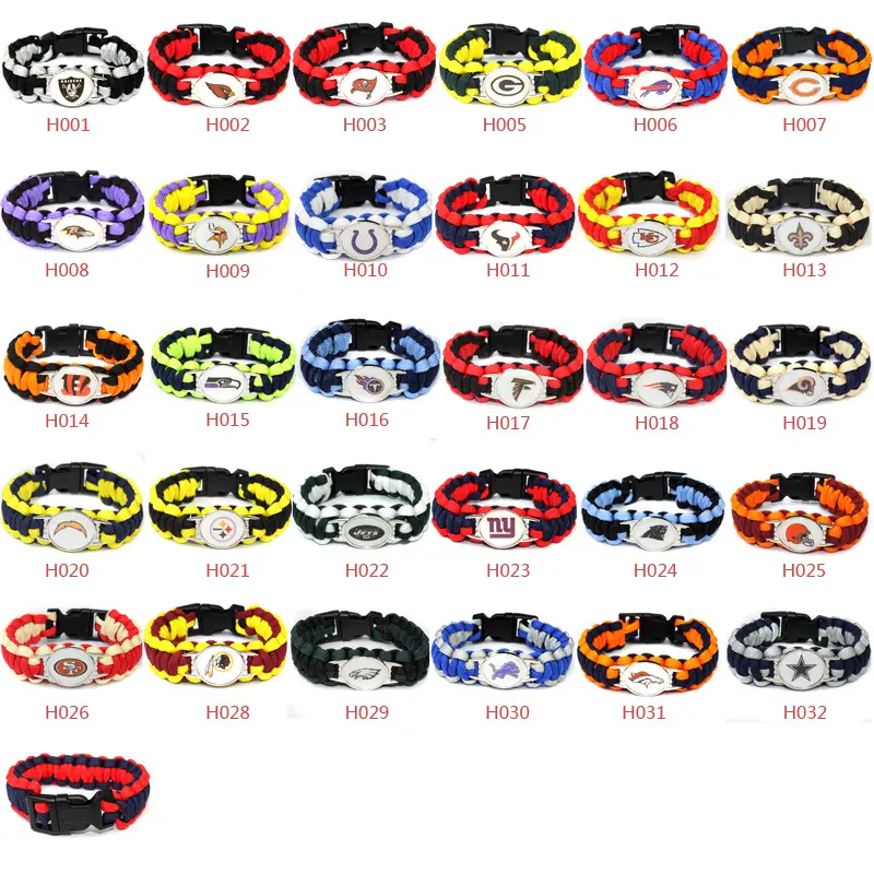 2023 Fashion Cool NFL NBSA Football Basketball Club All teams Charm Handmade Hand-wove Creative Good Quality Bracelet