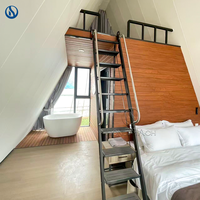Villa en bois préfabriquée personnalisable de luxe, style chalet forestier, garantie 1 an, bois durable et imperméable pour complexe familial