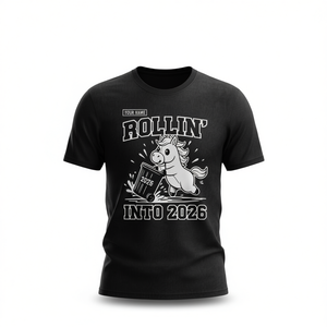 Camiseta personalizada de unicornio para el Año Nuevo 2026, camiseta divertida con nombre personalizado, adiós 2025 - Product Image 2