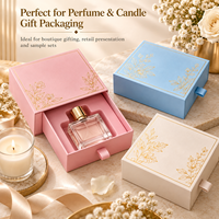Boîte cadeau parfum en carton recyclé personnalisée, impression UV en relief, emballage carré avec ruban pour cosmétiques et bougies
