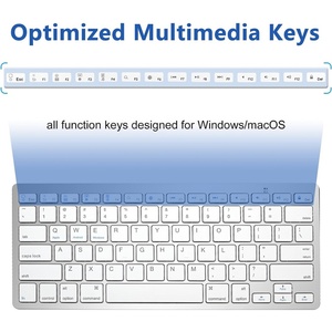 스마트 폰 PC 노트북 태블릿 용 무선 Bt 키보드 울트라 씬 저소음 클릭 키보드 - Product Image 5