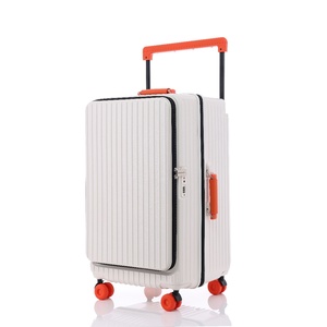 Factory Wholesale Luxury Custom LOGO Business <b>Light</b> Weight Durable Travel Luggage Front Opening <b>Suitcase</b> Wide Pull Rod <b>Suitcase</b> - Product Image 1