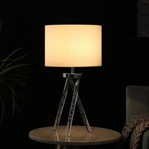 HMS 26 \ "argento LED acrilico treppiede lampada da tavolo bianco in metallo moderno tocco Dimming ABS batteria del corpo personalizzata per camere da letto - Product Image 6