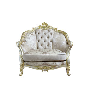 Set di Divani di Lusso in Stile Classico Francese Antico, Rivestimento in Tessuto Crema per Soggiorno - Product Image 3