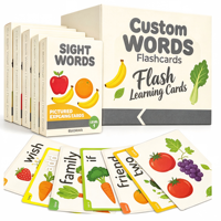 Cartes flash de vocabulaire en papier personnalisées OEM avec images et phrases pour l'apprentissage des langues, jouet éducatif et cadeau