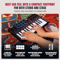 OEM ODM MPK Mini IV USBC MIDI Keyboard Controller for Beginners and Producers Compact Keys Drum Pads Knobs Pitch and Mod Wheels