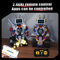 Juego de Bloques de Construcción de Robots Inteligentes Programables con Control Remoto de Forma Variable 5 en 1, Juguete de Plástico ABS para Regalo