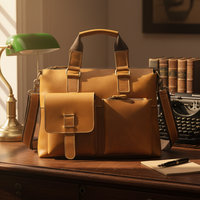 Sac à bandoulière vintage en cuir pour avocat, sacoche de conférence, porte-documents pour homme, sacoche d'affaires pour ordinateur portable