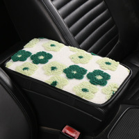Coussin de repose-bras de voiture en peluche florale de luxe, housse de console centrale douce, décoration toutes saisons, adapté à BMW, Mercedes Benz, Audi, VW