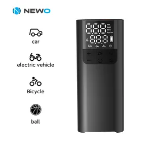 Newo-bomba de presión de neumáticos para bicicleta, accesorio portátil inalámbrico de alto flujo, ligero, ABS, 12V, última versión, para exteriores