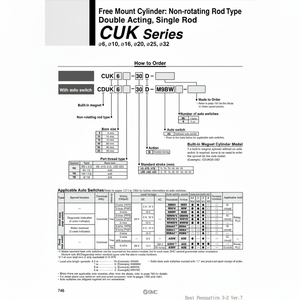 Pièces pneumatiques de CUK20-20D de cylindre de montage libre de SMC Pneumatics - Product Image 1