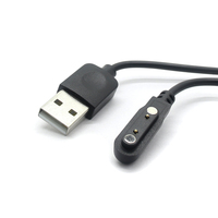USB personnalisé un mâle à 2 broches Pogo intervalle 7.62mm chargeur d'alimentation sans fil câble magnétique pour montre intelligente adapté pour KB03