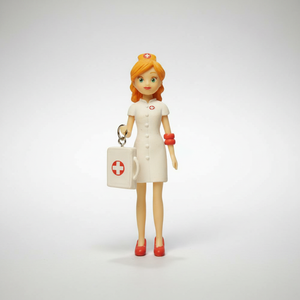 Muñecas de Enfermera Ángel Blancas de Plástico, Figuras de Acción Realistas de Enfermera Médica de PVC para Colección o Regalo - Product Image 1
