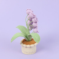 Ornement floral en laine tricotée, multicolore, 9 têtes, motif muguet en pot, pour remise de diplôme, Halloween, Nouvel An, aspect naturel et réaliste