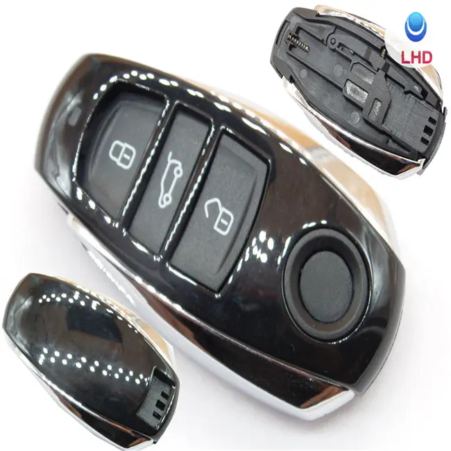 Smart 3 Bouton À Distance Clé Shell Case Fob Pour Vw Touareg 2010-2014 Non Coupée Avec Clé D'insertion