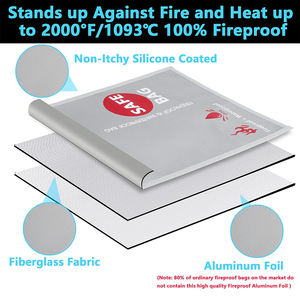 <b>Fireproof</b> Waterproof Money Document Bag Fire & Water Resistant Storage Organizer Pouch for Documents Cash Passport Laptop - Product Image 2