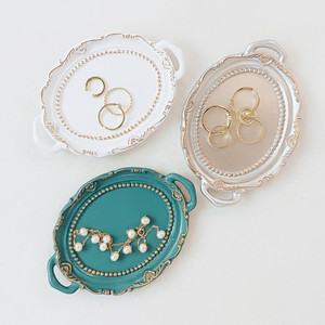 European Style Jewelry Tray 11.5x8x1.5cm Plastic Resin Storage <b>Plate</b> For Necklace <b>Rings</b> Bedroom Decor Gift - Product Image 2