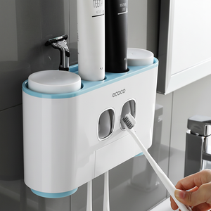 Distributeur automatique de <span class=keywords><strong>dentifrice</strong></span> mural pour salle de bain 2023 <span class=keywords><strong>Ecoco</strong></span> avec 5 porte-brosses à dents pour personnes handicapées - Product Image 5