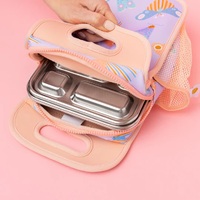 Sac à déjeuner isotherme en néoprène personnalisé par sublimation, grand sac fourre-tout en tissu avec fermeture éclair pour l'école des enfants
