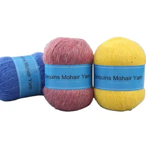 Yarn Craftsman 26 colors 13S/1 28% mohair 30% wool 39% acrylic 3% sheet metal bead blended yarn sequin mohair yarn 50g ball