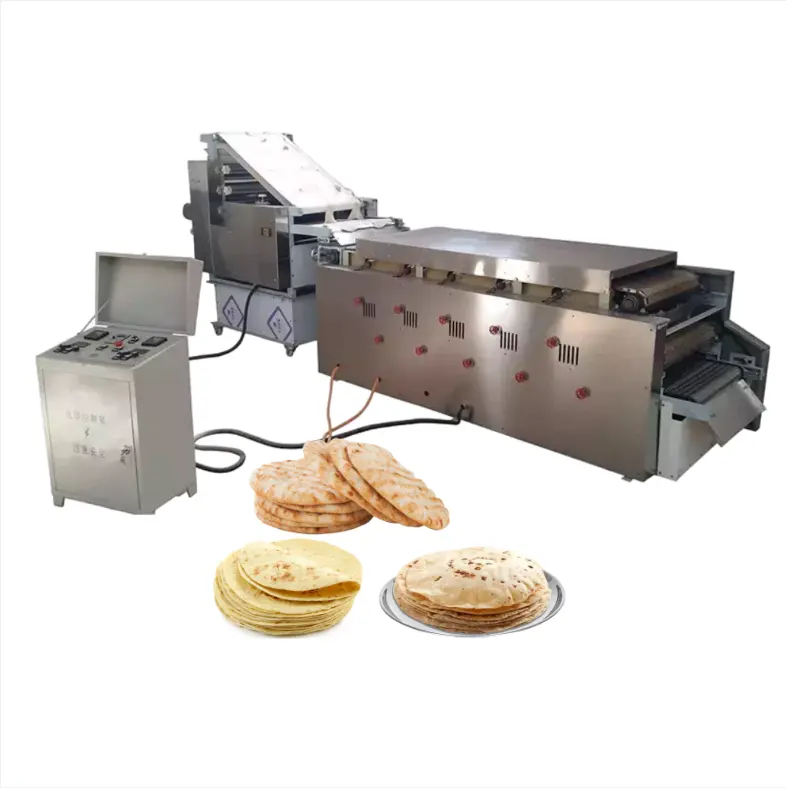 Earabic Empat Lavash Roll Datar Kecil Sepenuhnya Otomatis Paratha Turki Pita Roti Baking Lini Produksi Peralatan Tortillas Cina