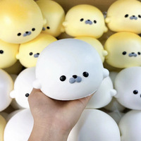 Jouet anti-stress à presser en forme de dumpling grand format, ultra-moelleux, à rebond lent, toucher ultra-humide, réaliste en PU, pour filles et garçons 8 ans et plus