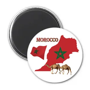 Manufactory Atacado Marrocos Imã De Geladeira Botões Metal Tin Custom Foto Ímãs Para Lembrança De Geladeira