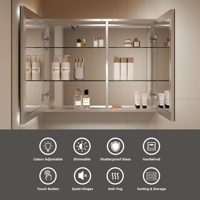 Miroir de salle de bain intelligent mural en alliage d'aluminium 900x700mm avec éclairage et fonction anti-buée, armoire à miroir LED