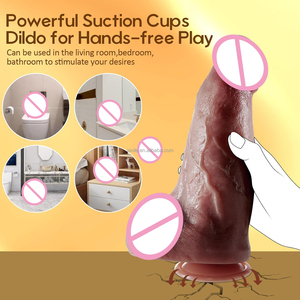 Consolador vibrador realista de empuje de 9,4 pulgadas, juguete sexual para mujeres, silicona líquida, calefacción vibratoria, consolador grande, estimulador, parejas adultas - Product Image 5