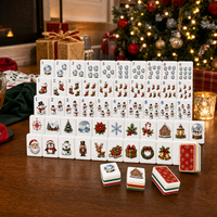 Tuiles de Mahjong de Luxe Modernes en Acrylique de Qualité Professionnelle pour Casino, Durables, MeldVerse, pour Jeux Familiaux de Noël et de Fêtes, 4