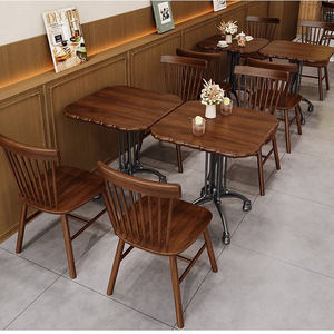 Ristorante in legno massello per il tempo libero discussione retrò stile americano caffè e pub vintage ristorante set di tavoli e sedie - Product Image 2