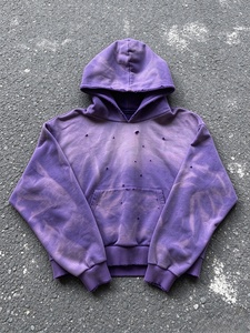 Sweat-shirt à capuche pour homme, grande taille, violet tie-dye, effet délavé, dégradé de couleurs - Product Image 1