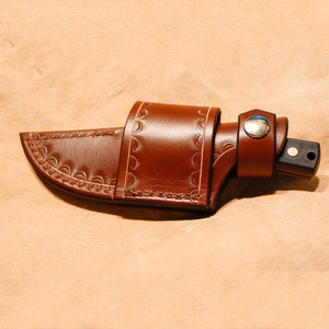 Étui à couteau en cuir véritable de haute qualité avec passant de ceinture pour couteaux à lame fixe, couteaux de chasse en plein air, étui en cuir - Product Image 4