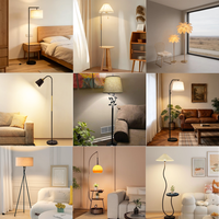 Lampe sur pied minimaliste moderne avec abat-jour en tissu, lumière réglable, pour salon, chambre, bureau, prise EU/US, prix d'usine