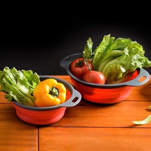 2 Pieces Kitchen <b>Strainer</b> Set Fruit and Vegetable Washing <b>Strainer</b> Collapsible <b>Colanders</b> Basket For Easy Storage - Product Image 3