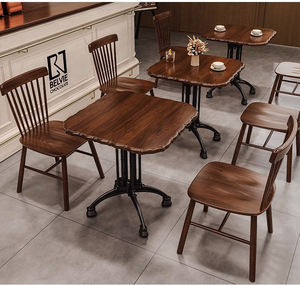 Ristorante in legno massello per il tempo libero discussione retrò stile americano caffè e pub vintage ristorante set di tavoli e sedie - Product Image 4