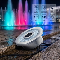 Projecteur de fontaine subaquatique RGBW DMX RDM en acier inoxydable 304/316L IP68, dimmable, 12V/24V pour fontaine de jardin et cascade