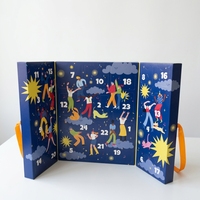 Boîte d'emballage de calendrier de l'avent personnalisée de luxe, vide, imprimée sur mesure, 24 jours, pour événement festif