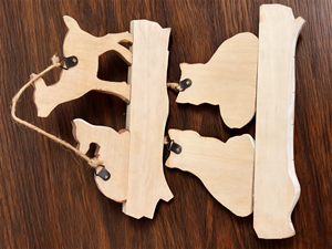 Porte-manteau <span class=keywords><strong>mural</strong></span> amovible en bois sculpté en forme d'animal, porte-<span class=keywords><strong>clés</strong></span>, 3 crochets, <span class=keywords><strong>pour</strong></span> couloir, style ferme - Product Image 6