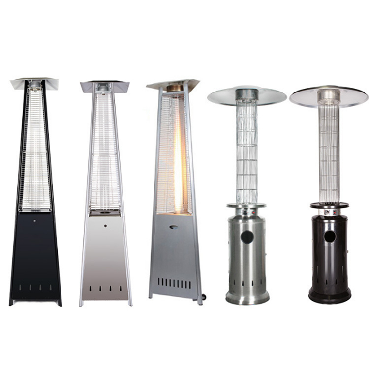 stainless steel durable tower terrace heaters energy-saving outdoor glass tube Flame Outdoor Patio Gas Heater for bars and garde